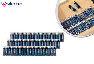 60 piles alcalines puissantes : AA ou AAA — 1