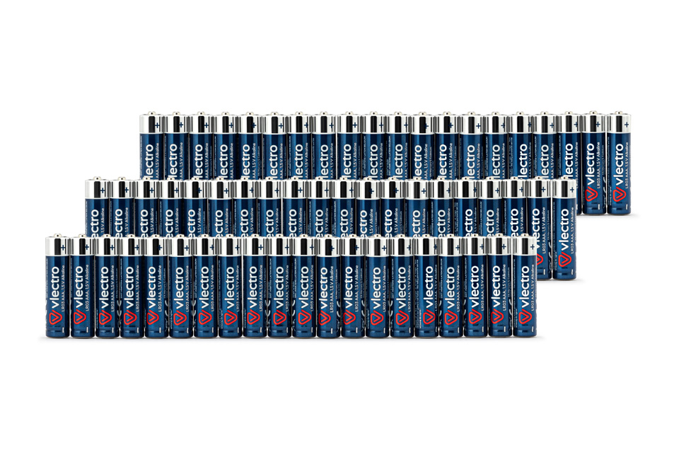 60 piles alcalines puissantes : AA ou AAA