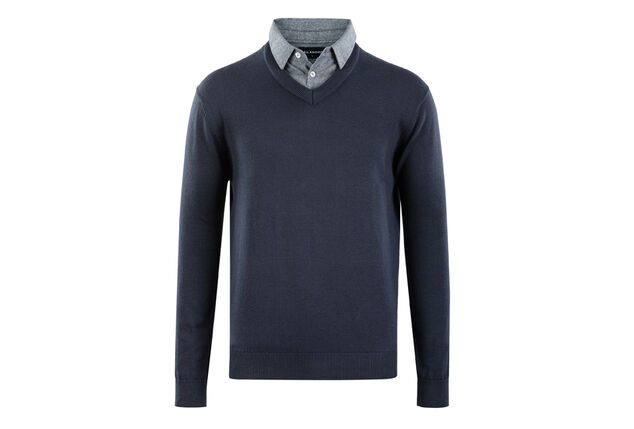 Herenpullover met overhemdkraag