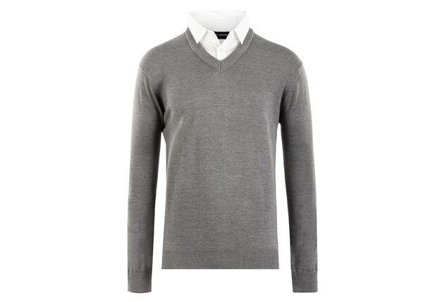 Herenpullover met overhemdkraag