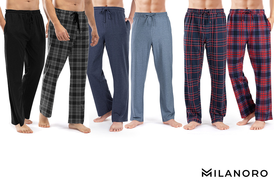 Set van 2 heerlijk zachte katoenen pyjamabroeken voor heren