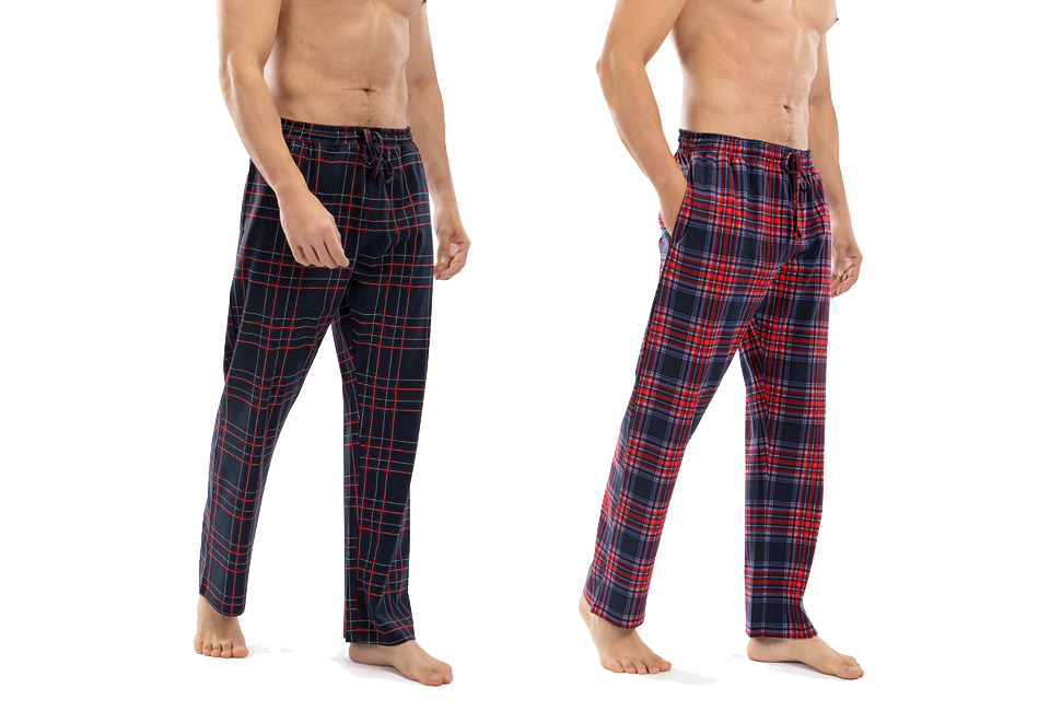 Set van 2 heerlijk zachte katoenen pyjamabroeken voor heren