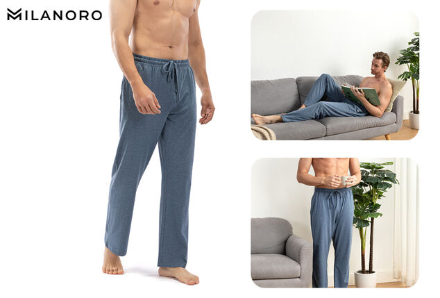 Set van 2 heerlijk zachte katoenen pyjamabroeken voor heren