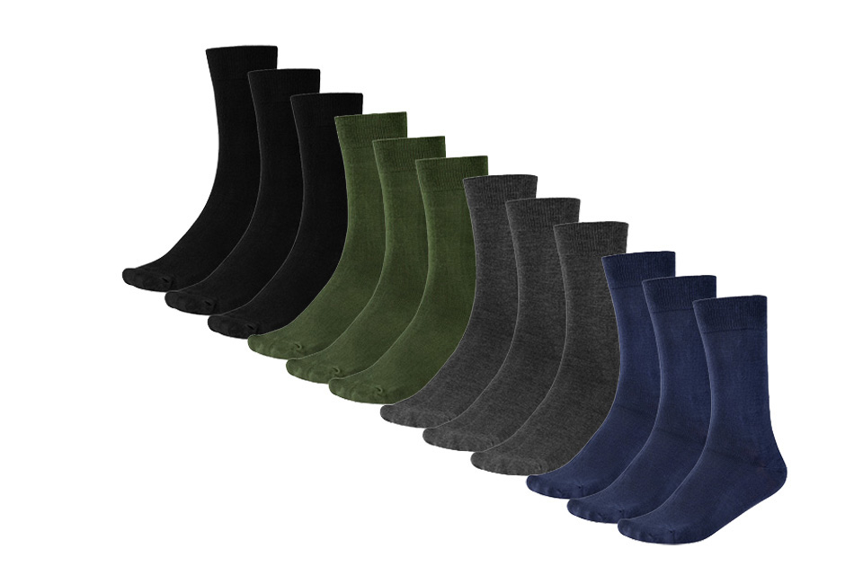 12 paires de chaussettes douces en bambou pour hommes et femmes