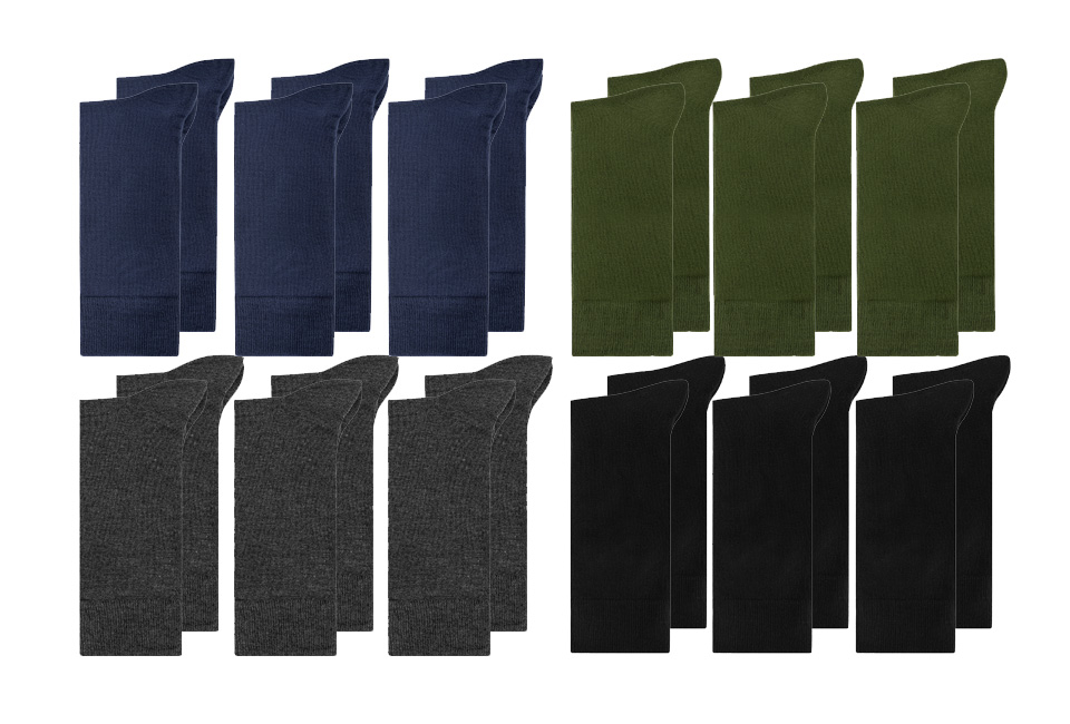 12 paires de chaussettes douces en bambou pour hommes et femmes