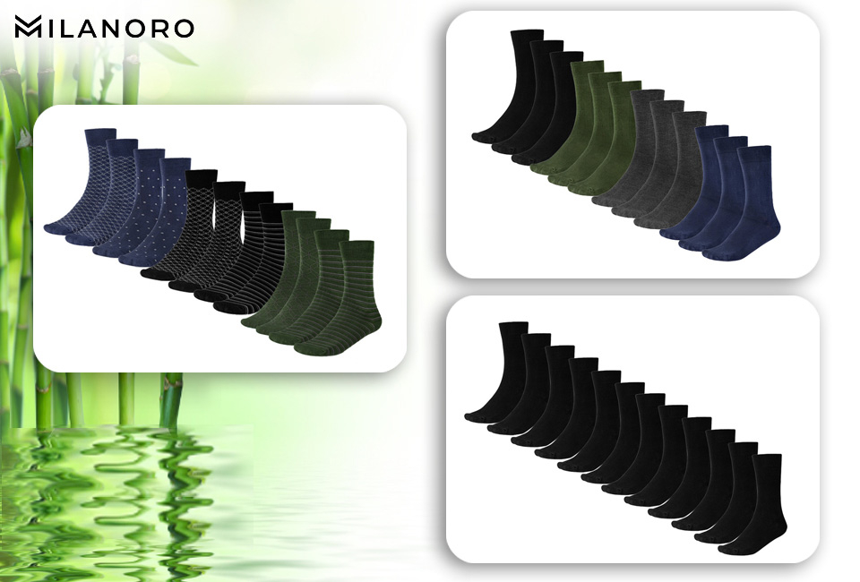 12 paires de chaussettes douces en bambou pour hommes et femmes