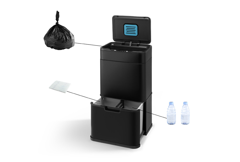 Abfalleimer 60L mit Sensor und Ozonsterilisation