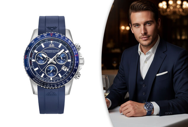 Stilvolle Schweizer Herrenuhr von Christophe Duchamp