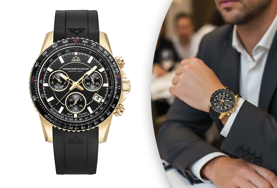 Stilvolle Schweizer Herrenuhr von Christophe Duchamp