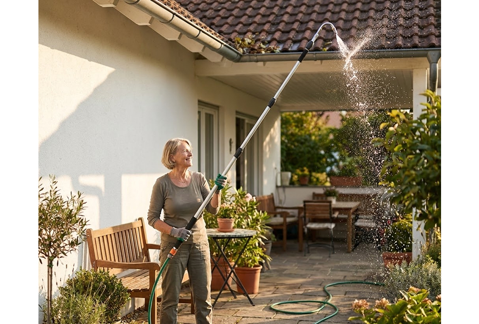 Lance de nettoyage pour gouttières et bords de toit