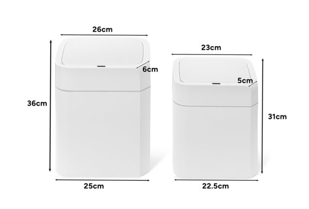 Abfallsammler mit Sensor 1+1 gratis, 16L + 12L gratis