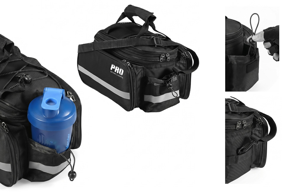 Sacoche de vélo à volume modulable pour porte-bagages