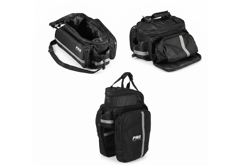 Sacoche de vélo à volume modulable pour porte-bagages
