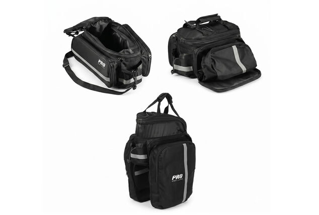 Sacoche de vélo à volume modulable pour porte-bagages