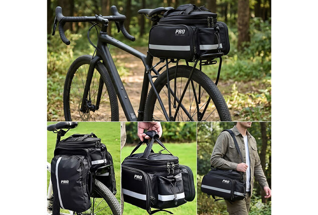 Sacoche de vélo à volume modulable pour porte-bagages