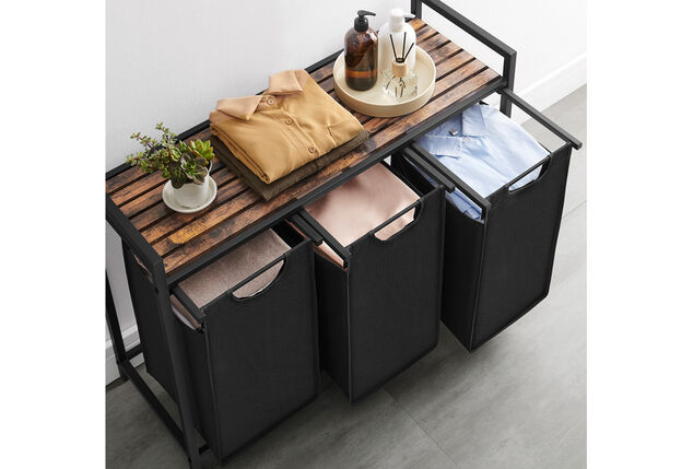 Organisateur de paniers à linge avec trois compartiments