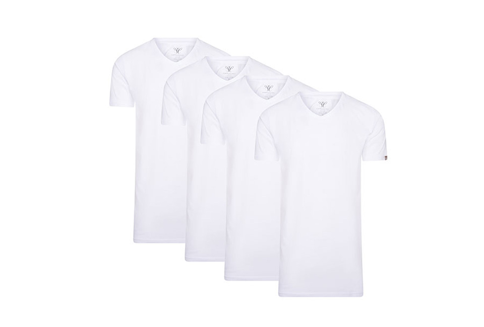 4-pack extra lange katoenen T-shirts van Cappuccino