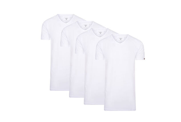 4-pack extra lange katoenen T-shirts van Cappuccino