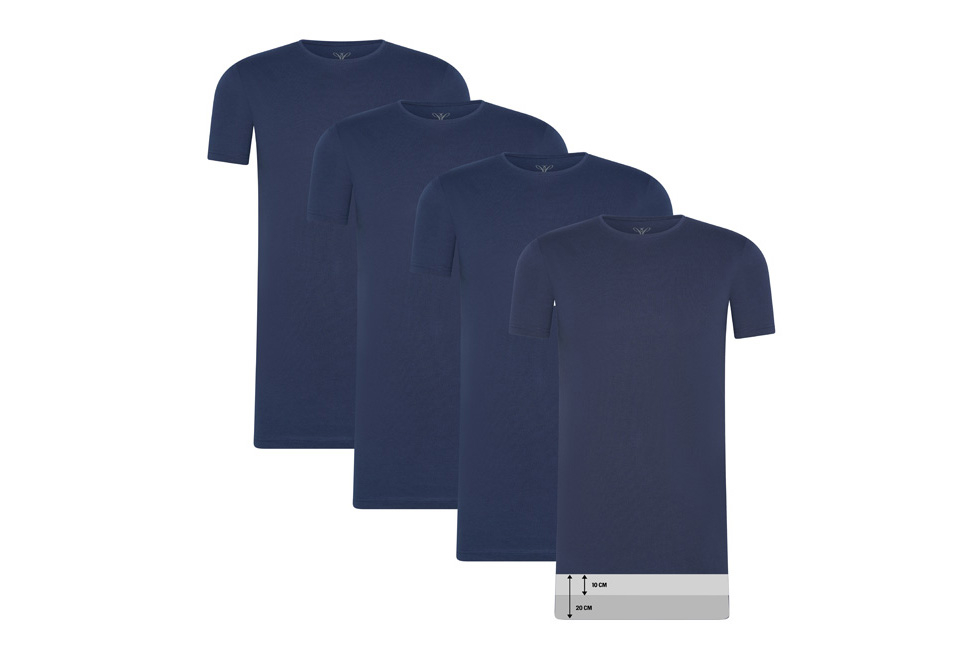 4-pack extra lange katoenen T-shirts van Cappuccino