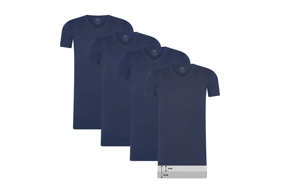 4-pack extra lange katoenen T-shirts van Cappuccino
