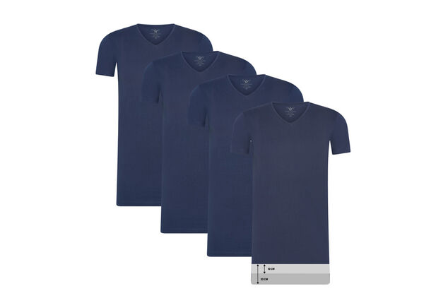 4-pack extra lange katoenen T-shirts van Cappuccino