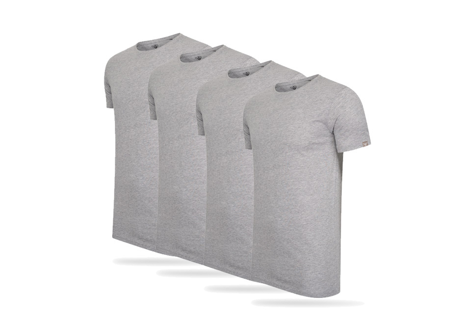 4-pack extra lange katoenen T-shirts van Cappuccino