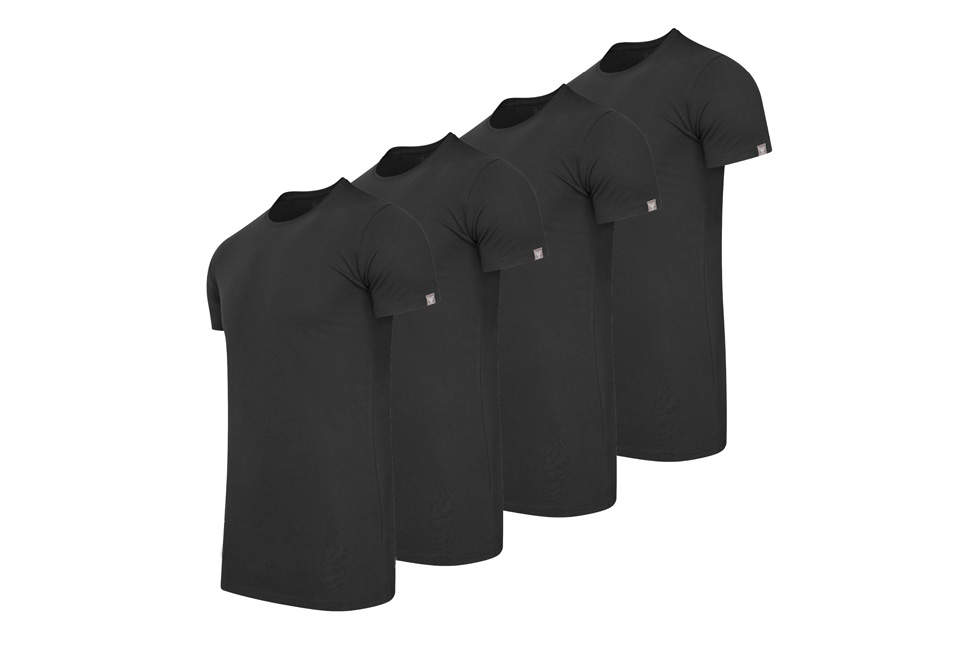 4-pack extra lange katoenen T-shirts van Cappuccino