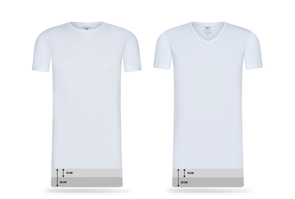 4-pack extra lange katoenen T-shirts van Cappuccino