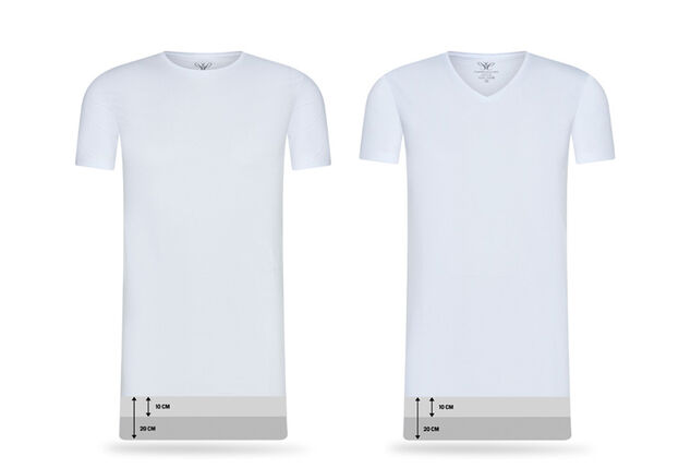 4-pack extra lange katoenen T-shirts van Cappuccino
