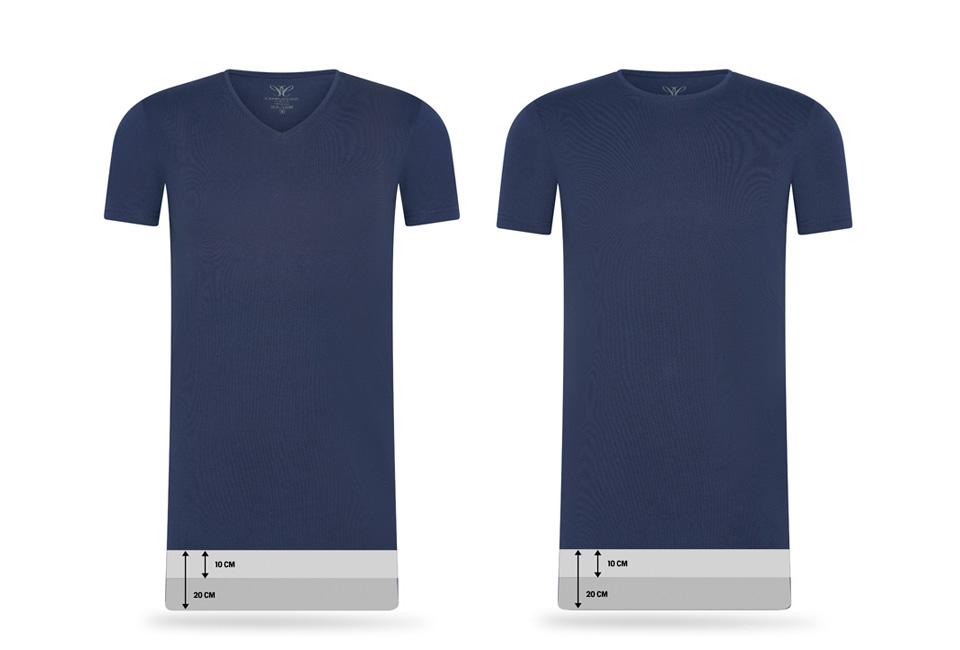 4-pack extra lange katoenen T-shirts van Cappuccino
