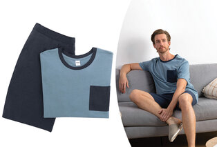 Pijama de manga curta em algodão para homem — 3