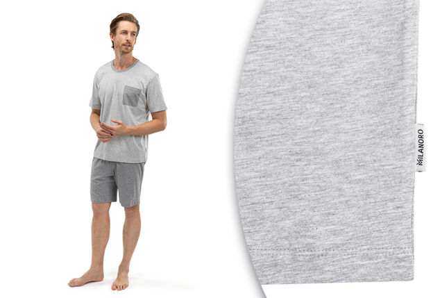 Pijama de manga curta em algodão para homem