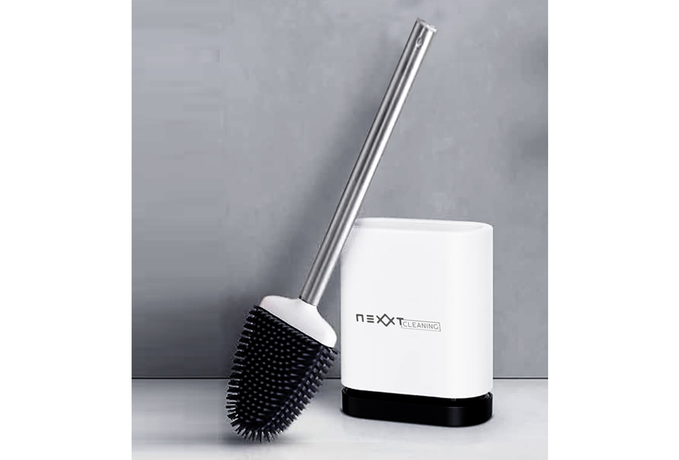 Brosse de toilette en silicone avec support pour un nettoyage en profondeur