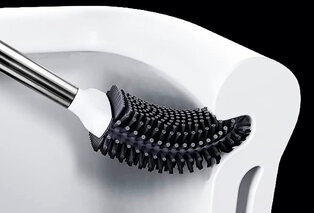 Brosse de toilette en silicone avec support pour un nettoyage en profondeur — 3