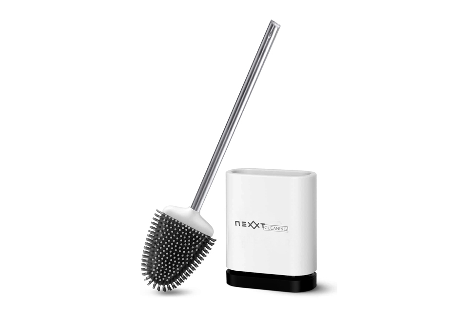 Brosse de toilette en silicone avec support pour un nettoyage en profondeur