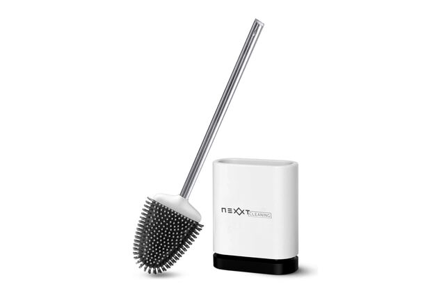 Brosse de toilette en silicone avec support pour un nettoyage en profondeur