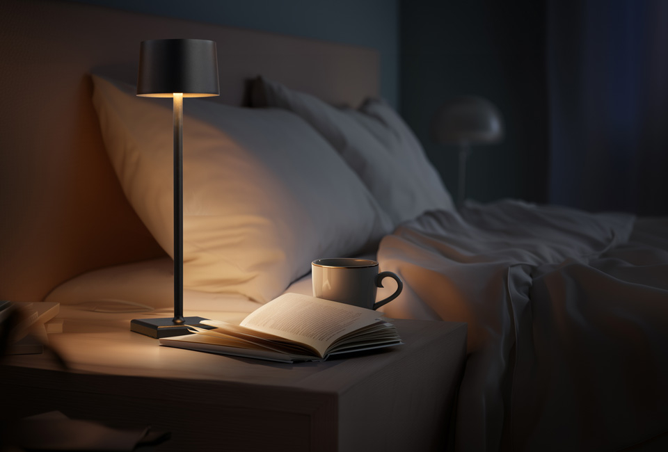 Lampe de table élégante pour l'intérieur et l'extérieur