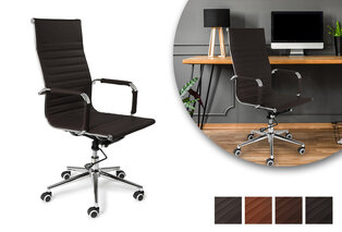 Élégante chaise de bureau en cuir avec dossier haut — 1