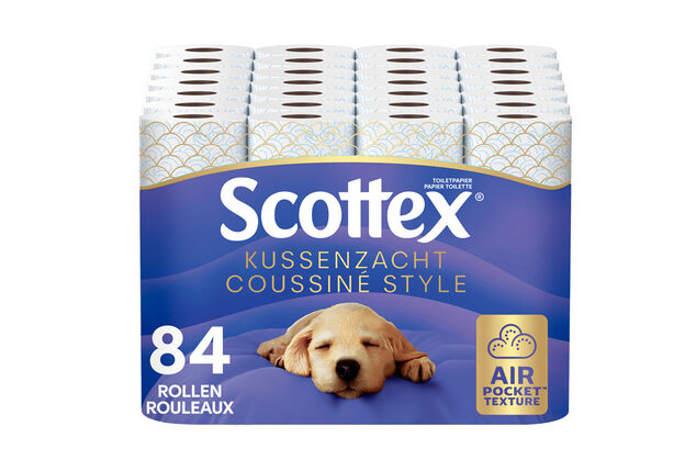 Paquete Advantage de 84 rollos de papel higiénico Scottex de 3 capas blando como una almohada