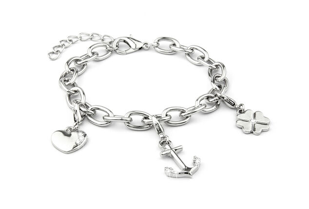 Elegant silver charm bracelets from Di lusso