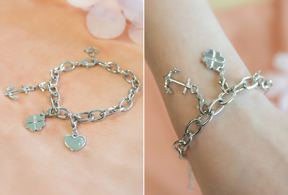 Elegant silver charm bracelets from Di lusso