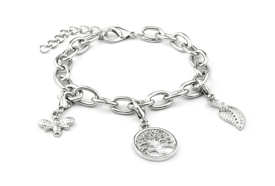 Elegant silver charm bracelets from Di lusso