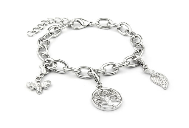 Elegant silver charm bracelets from Di lusso