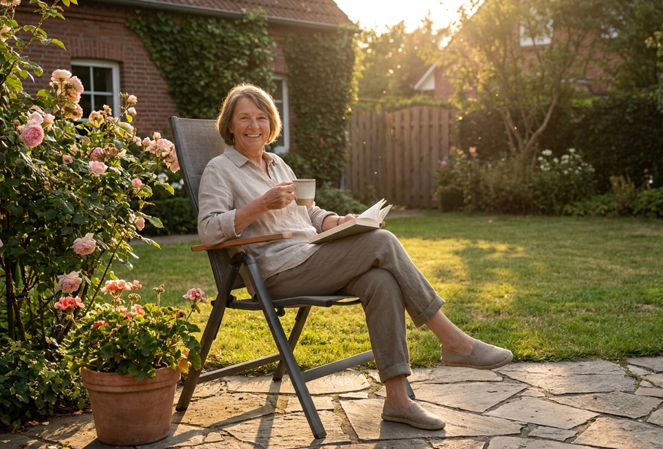 Comfortabele verstelbare klapstoel voor tuin en terras