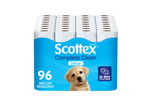 Pack avantageux de 96 rouleaux de papier toilette Scottex Complete Clean Décor — 2
