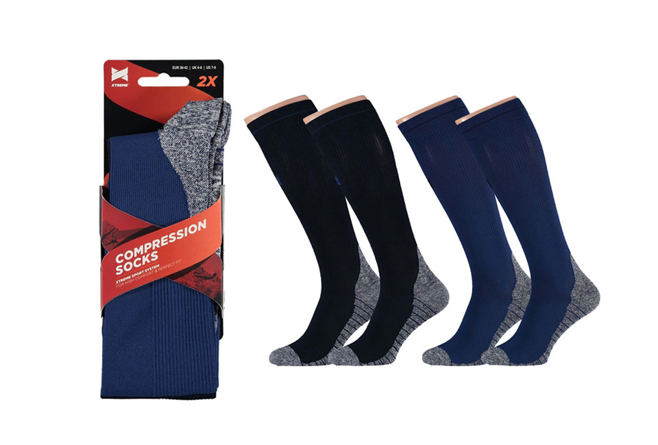 Calze a compressione per lo sport, l’ufficio o per il viaggio