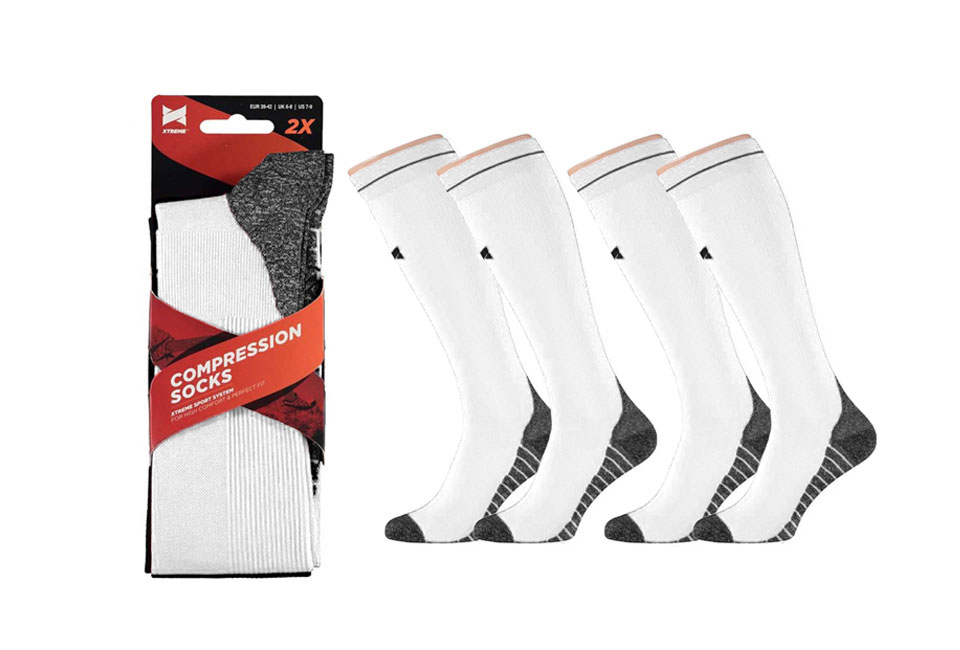 Calze a compressione per lo sport, l’ufficio o per il viaggio