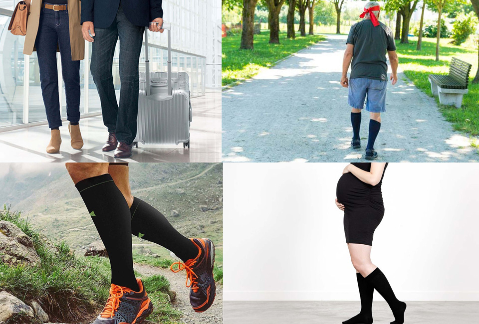 Calze a compressione per lo sport, l’ufficio o per il viaggio