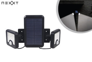Leistungsstarke, solarbetriebene Eckleuchte mit Bewegungsmelder — 1