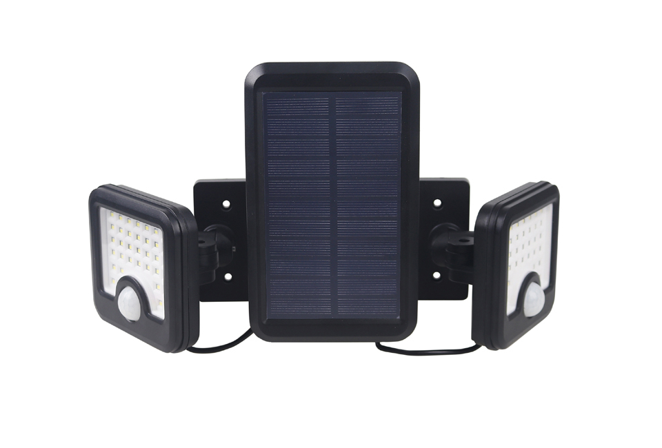 Leistungsstarke, solarbetriebene Eckleuchte mit Bewegungsmelder